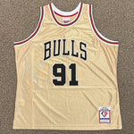 Hardwood Classics 75th Gold1997-98 Chicago Bulls Dennis Rodman Jersey